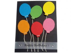 3D-Geburtstagskarte mit bunten Luftballons